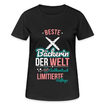 Best Baker in the World - 100% Authentic - Women's Breathable T-Shirt - black - Front - AI Model Female 172 light (172cm)