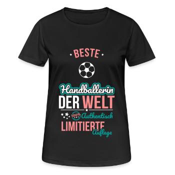 Beste Handballerin der Welt - 100% Authentisch - Frauen T-Shirt atmungsaktiv - Schwarz - Vorne - AI Model Female 172 light (172cm)
