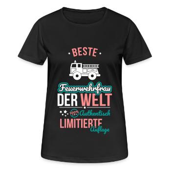 Best Firefighter in the World - 100% Authentic - Women's Breathable T-Shirt - black - Front - AI Model Female 172 light (172cm)