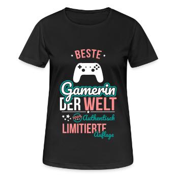 Best Gamer in the World - 100% Authentic - Women's Breathable T-Shirt - black - Front - AI Model Female 172 light (172cm)