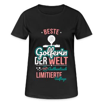 Beste Golferin der Welt - 100% Authentisch - Frauen T-Shirt atmungsaktiv - Schwarz - Vorne - AI Model Female 172 light (172cm)