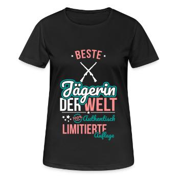 Meilleure chasseresse du monde - 100 % authentique - T-shirt respirant Femme - noir - Devant - AI Model Female 172 light (172cm)