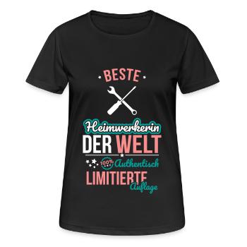 Beste Heimwerkerin der Welt - 100% Authentisch - Frauen T-Shirt atmungsaktiv - Schwarz - Vorne - AI Model Female 172 light (172cm)