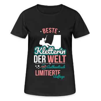 Meilleure grimpeuse du monde - 100 % authentique - T-shirt respirant Femme - noir - Devant - AI Model Female 172 light (172cm)