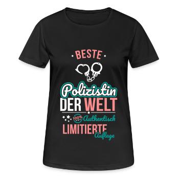 Best Female Policewoman in the World - 100% Authentic - Women's Breathable T-Shirt - black - Front - AI Model Female 172 light (172cm)
