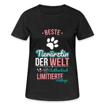 Meilleure femme vétérinaire du monde - 100 % authentique - T-shirt respirant Femme - noir - Devant - AI Model Female 172 light (172cm)