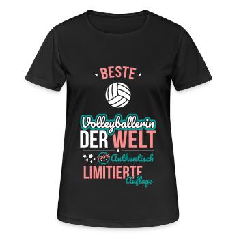 Beste Volleyballerin der Welt - 100% Authentisch - Frauen T-Shirt atmungsaktiv - Schwarz - Vorne - AI Model Female 172 light (172cm)