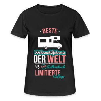 Meilleure conductrice de camping-car - 100 % authentique - T-shirt respirant Femme - noir - Devant - AI Model Female 172 light (172cm)