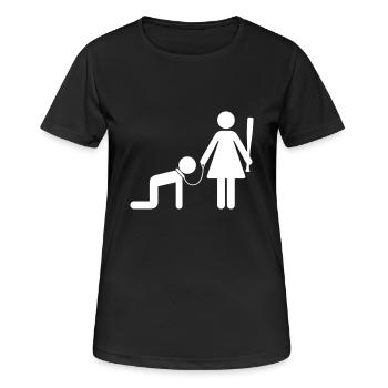 Une femme détient un homme comme esclave - T-shirt respirant Femme - noir - Devant - AI Model Female 172 light (172cm)