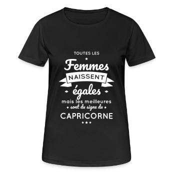 Astrologie - Femmes égales meilleures capricorne - T-shirt respirant Femme - noir - Devant - AI Model Female 172 light (172cm)
