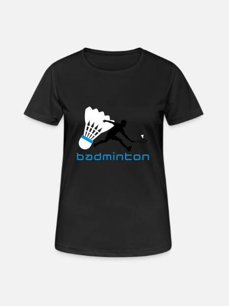 badminton_022011_t_3c - Frauen T-Shirt atmungsaktiv - Schwarz