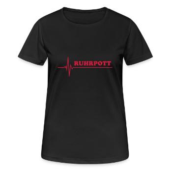 Ruhrpott - Frauen T-Shirt atmungsaktiv - Schwarz - Vorne - AI Model Female 172 light (172cm)