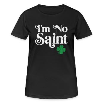 Ich bin kein Heiliger - Frauen T-Shirt atmungsaktiv - Schwarz - Vorne - AI Model Female 172 light (172cm)
