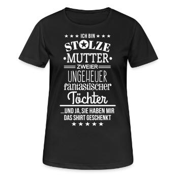Ungeheuer fantastische 2 Töchter - Mutter - Frauen T-Shirt atmungsaktiv - Schwarz - Vorne - AI Model Female 172 light (172cm)