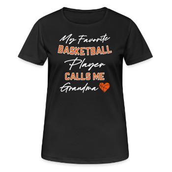 My favorite Basket ball player call me Grandma - Frauen T-Shirt atmungsaktiv - Schwarz - Vorne - AI Model Female 172 light (172cm)