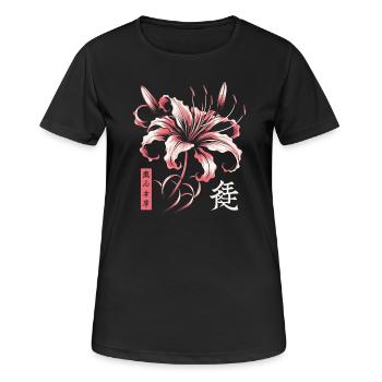 Japanese Spider Lily Kanji - Women's Breathable T-Shirt - black - Front - AI Model Female 172 light (172cm)