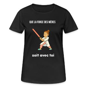 Fête des Mères – Cadeau original - T-shirt respirant Femme - noir - Devant - AI Model Female 172 light (172cm)