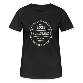 Retraite 2025 Enfin un cadeau de retraite pour les retraités - T-shirt respirant Femme - noir - Devant - AI Model Female 172 light (172cm)