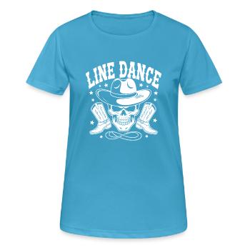 Crâne de danse en ligne avec stetson et bottes et lasso - T-shirt respirant Femme - bleu saphir - Devant - AI Model Female 172 dark (172cm)