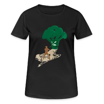 Endgegner Brokkoli - Frauen T-Shirt atmungsaktiv - Schwarz - Vorne - AI Model Female 172 light (172cm)