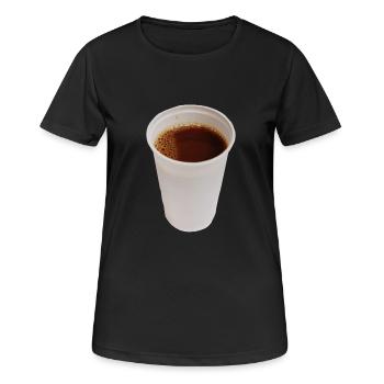 plastik Cafe - Frauen T-Shirt atmungsaktiv - Schwarz - Vorne - AI Model Female 172 light (172cm)