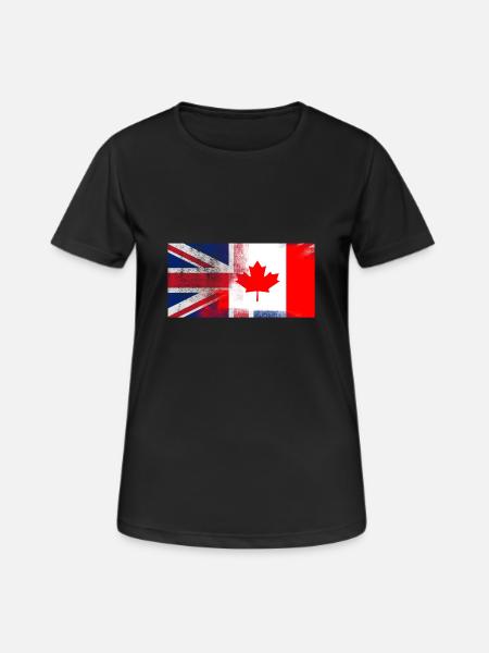 British Canadian Half Canada Half UK Flag - Women's Breathable T-Shirt - black