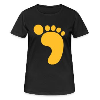 Großer Fußabdruck! - Frauen T-Shirt atmungsaktiv - Schwarz - Vorne - AI Model Female 172 light (172cm)