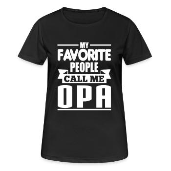 Opa - Frauen T-Shirt atmungsaktiv - Schwarz - Vorne - AI Model Female 172 light (172cm)
