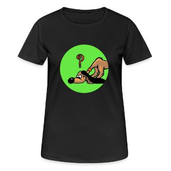Search dog dog - Women's Breathable T-Shirt - black - Front - AI Model Female 172 light (172cm)