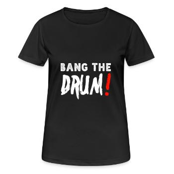 bang the drum (weiß) - Frauen T-Shirt atmungsaktiv - Schwarz - Vorne - AI Model Female 172 light (172cm)