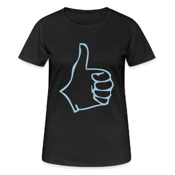 pouce ok valide - T-shirt respirant Femme - noir - Devant - AI Model Female 172 light (172cm)
