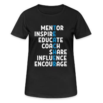 Teacher - Frauen T-Shirt atmungsaktiv - Schwarz - Vorne - AI Model Female 172 light (172cm)
