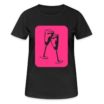 sekt icon - Frauen T-Shirt atmungsaktiv - Schwarz - Vorne - AI Model Female 172 light (172cm)