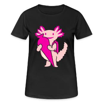 Knuffiger First Grader Axolotl Questions (3c) - Women's Breathable T-Shirt - black - Front - AI Model Female 172 light (172cm)