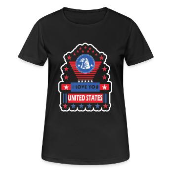 I LOVE YOU UNITED STATES 2025 - T-shirt respirant Femme - noir - Devant - AI Model Female 172 light (172cm)