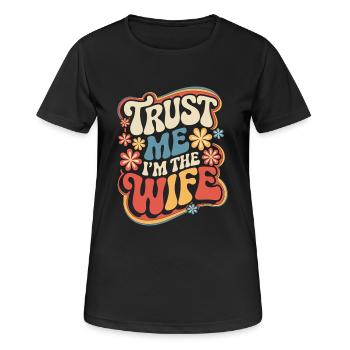Frau Ehefrau Partnerin Familie Verheiratet - Frauen T-Shirt atmungsaktiv - Schwarz - Vorne - AI Model Female 172 light (172cm)