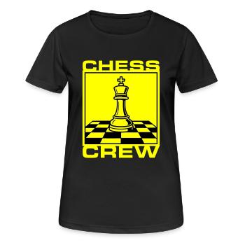 Schach Crew Verein - Frauen T-Shirt atmungsaktiv - Schwarz - Vorne - AI Model Female 172 light (172cm)