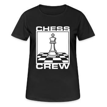 Schach Crew Verein - Frauen T-Shirt atmungsaktiv - Schwarz - Vorne - AI Model Female 172 light (172cm)