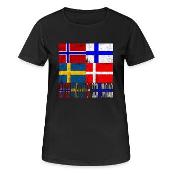 United Kingdom of Scandinavia - T-shirt respirant Femme - noir - Devant - AI Model Female 172 light (172cm)