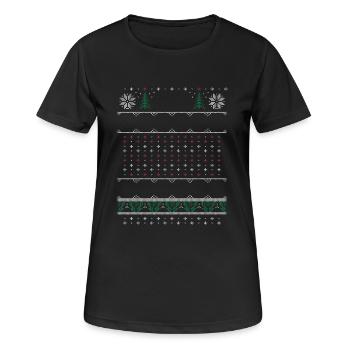 Ugly Christmas Sweater - Frauen T-Shirt atmungsaktiv - Schwarz - Vorne - AI Model Female 172 light (172cm)
