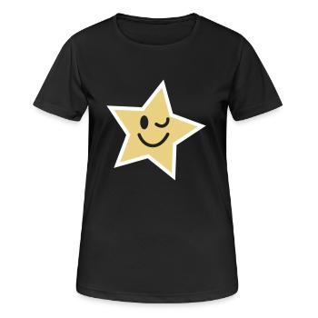 star smile clin d'oeil 5 corner - T-shirt respirant Femme - noir - Devant - AI Model Female 172 light (172cm)