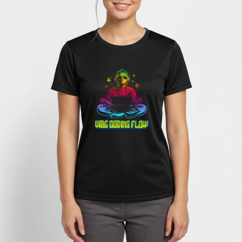VIBE CODING FLOW – Programmeurs et codeurs T-shirt respirant Femme