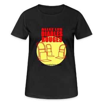 diables rouges - T-shirt respirant Femme - noir - Devant - AI Model Female 172 light (172cm)
