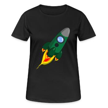 Rakete - Frauen T-Shirt atmungsaktiv - Schwarz - Vorne - AI Model Female 172 light (172cm)