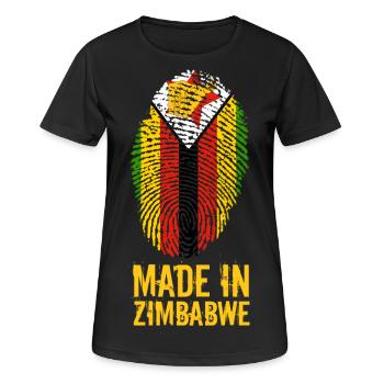 Made In Zimbabwe / Zimbabwe / Great Zimbabwe - T-shirt respirant Femme - noir - Devant - AI Model Female 172 light (172cm)