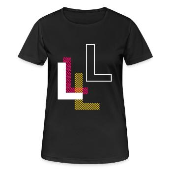 L - Cadeaux de conception de lettre initiale - T-shirt respirant Femme - noir - Devant - AI Model Female 172 light (172cm)