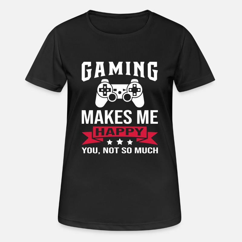 Gaming Makes Me Happy - Women's Breathable T-Shirt - black