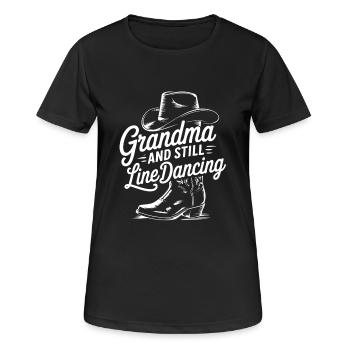 Coole Line Dance Oma. Oma hat Freude am Tanzen - Frauen T-Shirt atmungsaktiv - Schwarz - Vorne - AI Model Female 172 light (172cm)