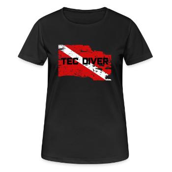 TEC DIVER - T-shirt respirant Femme - noir - Devant - AI Model Female 172 light (172cm)