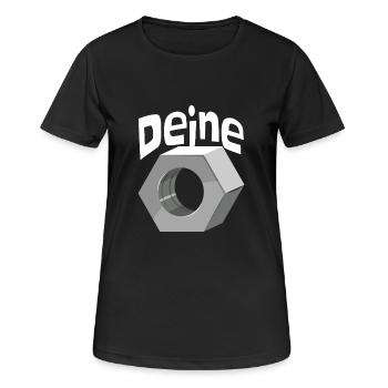 Deine Mutter Schraubenmutter Schlosser Handwerker - Frauen T-Shirt atmungsaktiv - Schwarz - Vorne - AI Model Female 172 light (172cm)